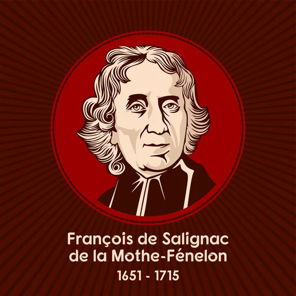 Franois Saliac Mothe Fnelon 1651 1715 프랑스의 가톨릭 대주교 신학자 — 스톡 벡터