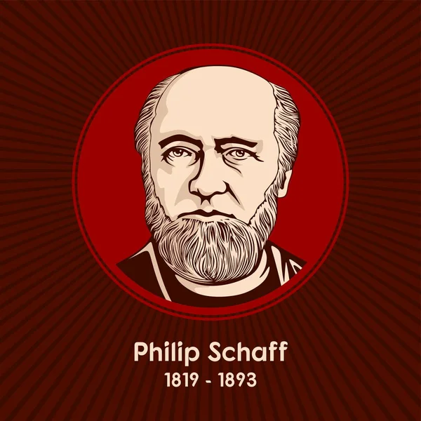 Philip Schaff 1819 1893 Est Théologien Protestant Historien Ecclésiastique Suisse — Image vectorielle