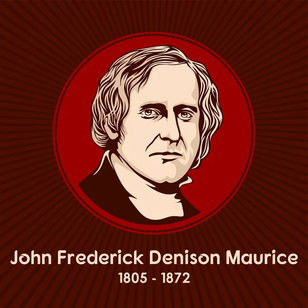 John Frederick Denison Maurice 1805 1872 English Anglican Theologian Prolific — Stock Vector