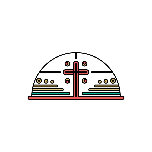 Kostel Logo Křesťanské Symboly Kříž Pána Spasitele Ježíše Krista — Stockový vektor