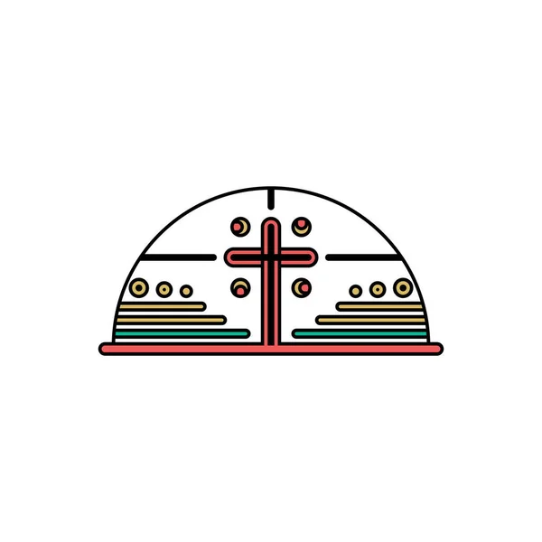 Logo Iglesia Símbolos Cristianos Cruz Del Señor Salvador Jesucristo — Vector de stock