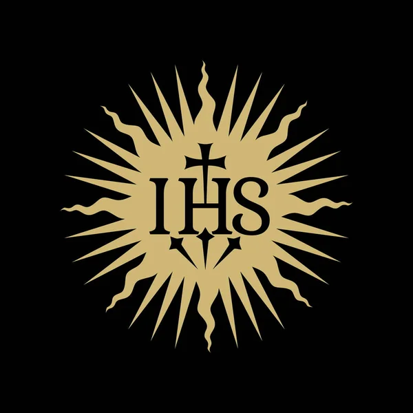 Des Symboles Chrétiens Illustration Ordre Des Jésuites Compagnie Jésus Est — Image vectorielle