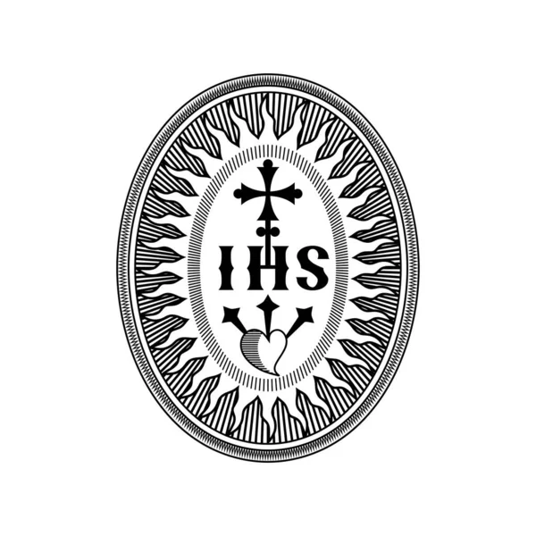 Christliche Symbole Illustration Des Jesuitenordens Die Gesellschaft Jesu Ist Ein — Stockvektor