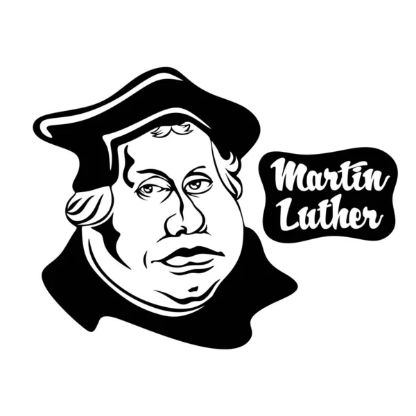 Cartoon Martin Luther One Leaders European Christian Reformation — Stock Vector