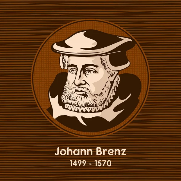 Johann Brenz 1499 1570 Fue Teólogo Alemán Reformador Protestante — Vector de stock