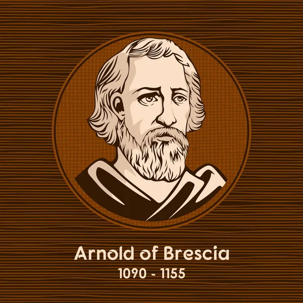 Arnoldo Brescia 1090 1155 Fue Canónigo Italiano Regular Lombardía Llamó — Vector de stock