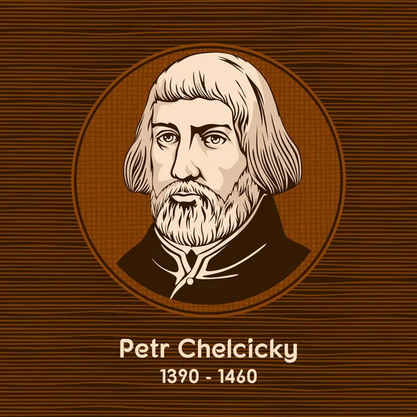 Petr Chelcicky 1390 1460 Był Czeskim Chrześcijańskim Przywódcą Duchowym Autorem — Wektor stockowy