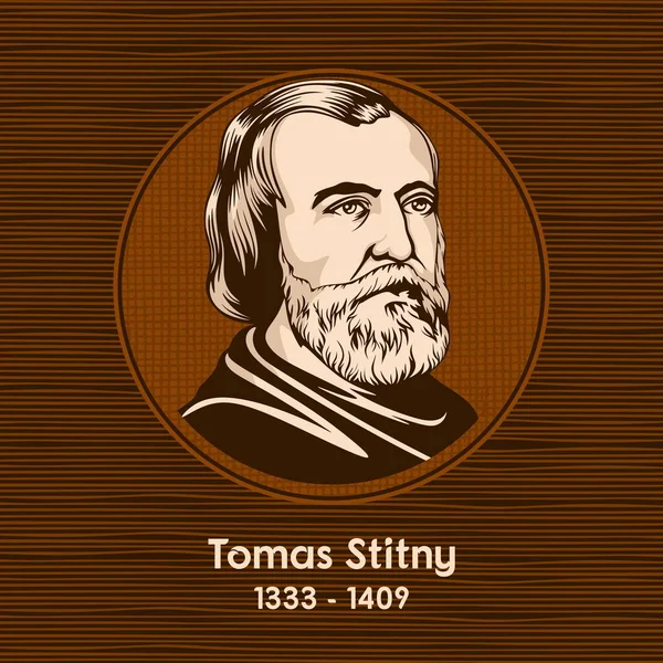 Tomas Stitny 1333 1409 Foi Nobre Tcheco Escritor Teólogo Tradutor —  Vetores de Stock