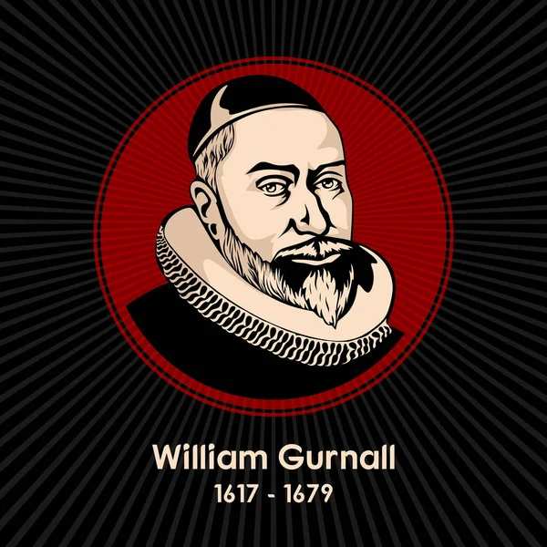 William Gurnall 1617 1679 Rektor Lavenham Suffolk Był Purytańskim Boskim — Wektor stockowy