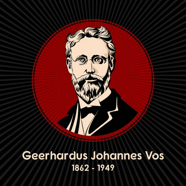 요하네스 Geerhardus Johannes Vos 1862 1949 네덜란드계 미국인 칼뱅주의 신학자이자 — 스톡 벡터