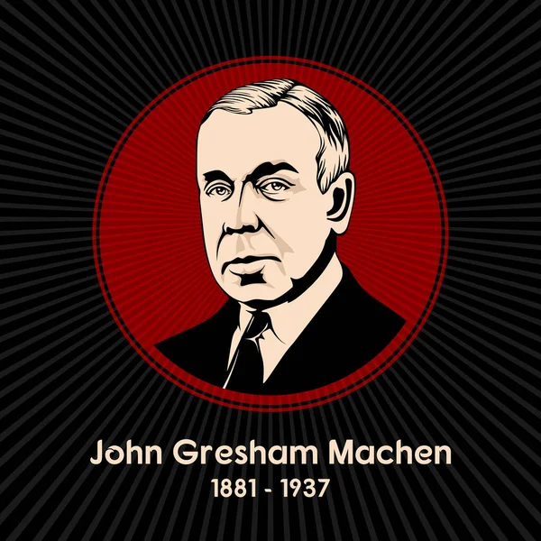 John Gresham Machen 1881 1937 Fue Erudito Educador Presbiteriano Estadounidense — Vector de stock