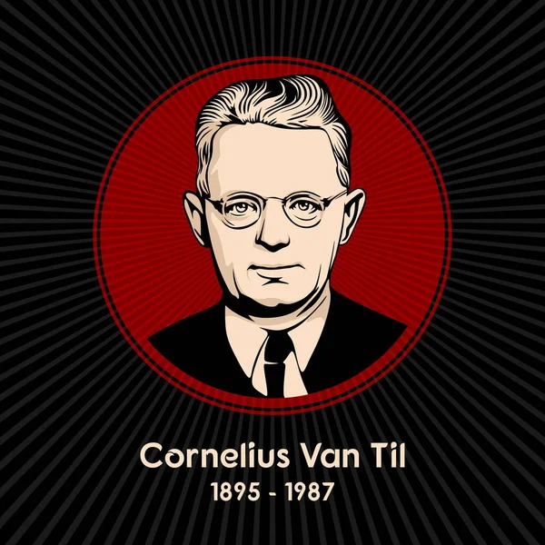 Cornelius Van Til 1895 1987 Foi Filósofo Cristão Holandês Americano —  Vetores de Stock