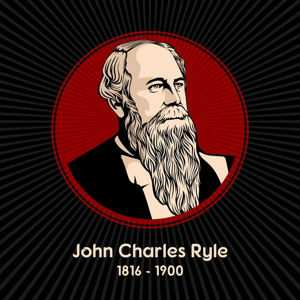 查尔斯 John Charles Ryle 1816 1900 是一位英国福音派圣公会主教 他是利物浦第一位英国圣公会主教 — 图库矢量图片