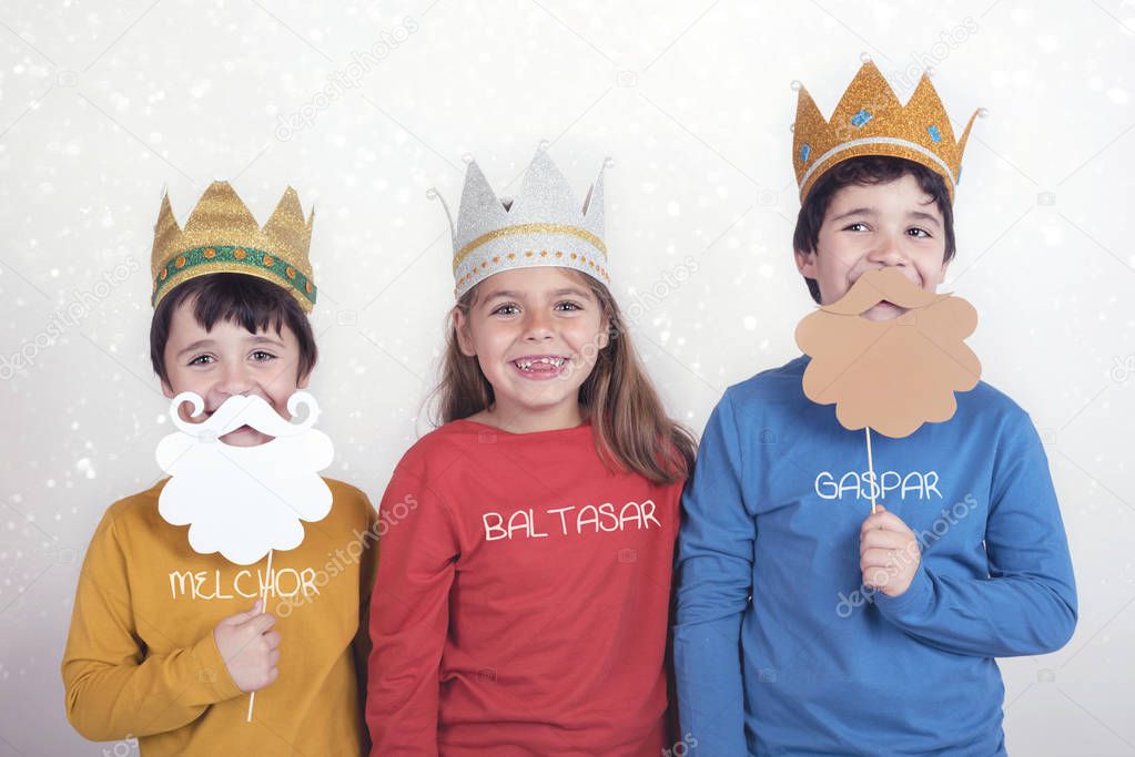 funny children disguised as three wise men