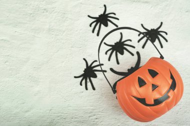 Cadılar Bayramınız Kutlu Olsun. Örümcekler ile Halloween kabak