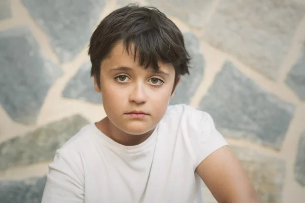 Portrait of sad little boy — Stock Photo, Image