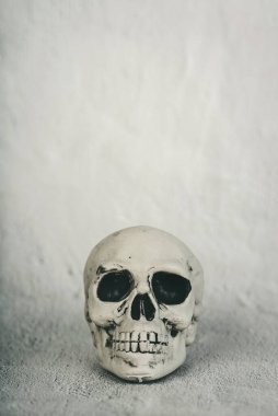 Grunge arka planında cadılar bayramı kafatası