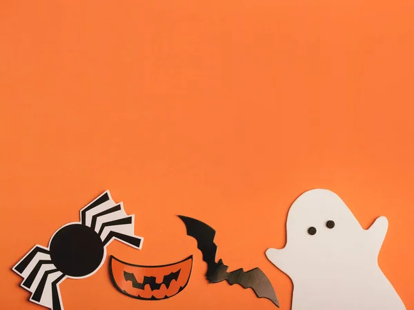 Concepto Halloween Sobre Fondo Naranja — Foto de Stock