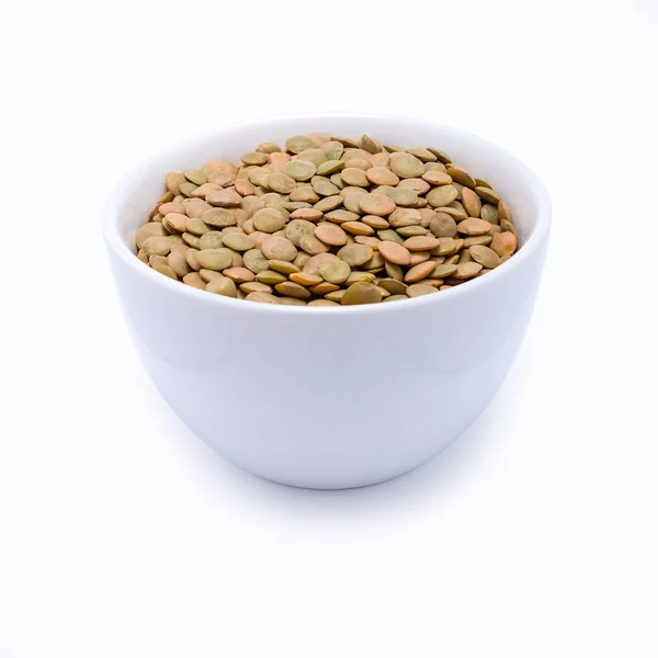 Puy Lentils Isolato Sfondo Bianco — Foto Stock