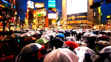 Barselona şehrinin gece manzarası