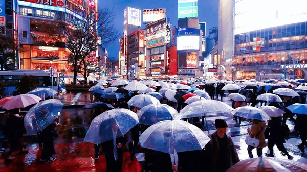 Нью Йорк Сша Март 2018 Люди Ходят Улице Зонтиками Зонтиками — стоковое фото