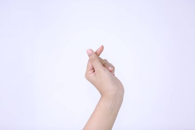 Beyaz arkaplanda el hareketi