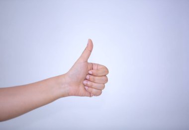 Beyaz arkaplanda el hareketi