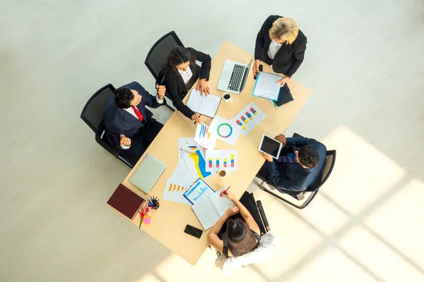 Topview Les Gens Affaires Travaillant Dans Salle Conférence Équipe Affaires — Photo