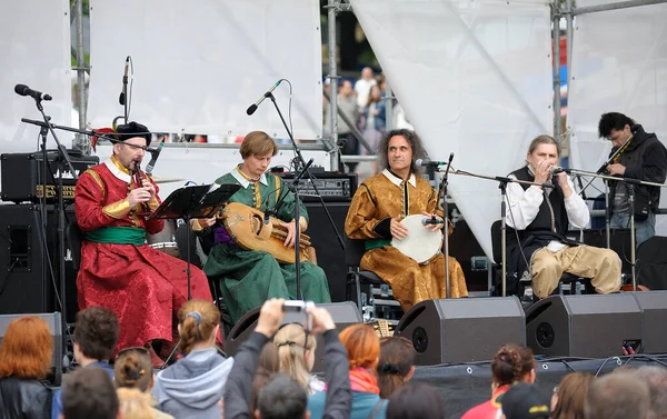 Chapel Bandura Players Performing Stage Andreevsky Descent June 2012 Kiev — Stock Photo, Image