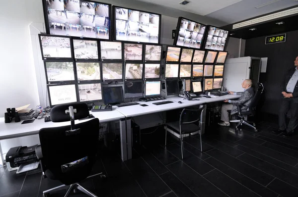 Sala Control Del Estadio Del Complejo Deportivo Nacional Olímpico Operador — Foto de Stock