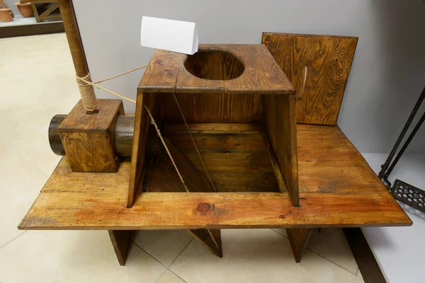 Replica Van Houten Toilet Ontworpen Eeuw Door Leonardo Davinci Juli — Stockfoto