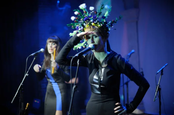 Ukrainian Electro Folk Band Singer Katya Pavlenko Performing Stage November — Stock Photo, Image