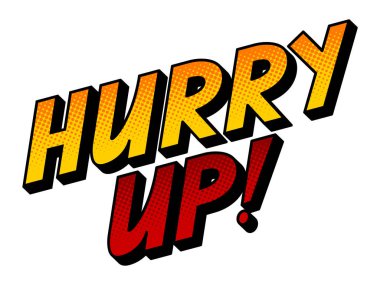 Word çizgi roman pop sanat vektör kadar acele