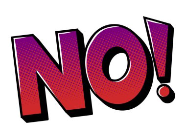 Hiçbir kelime çizgi roman pop art vektör çizim