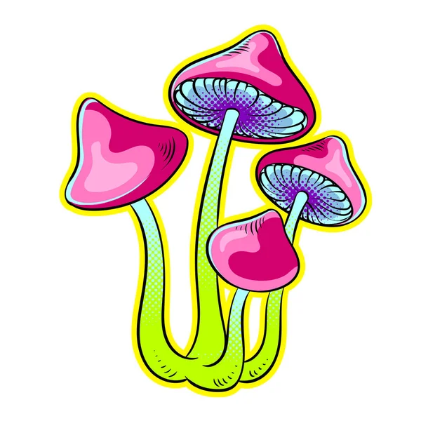 Illustration vectorielle du pop art aux champignons narcotiques — Image vectorielle