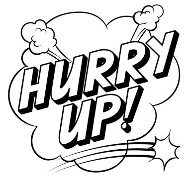 Vektör boyama kelime çizgi roman kadar acele