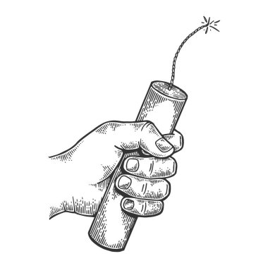 El dinamit vektör çizim oyma ile