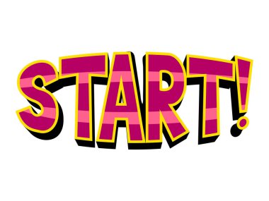 Word çizgi roman pop art vektör çizim başlatmak