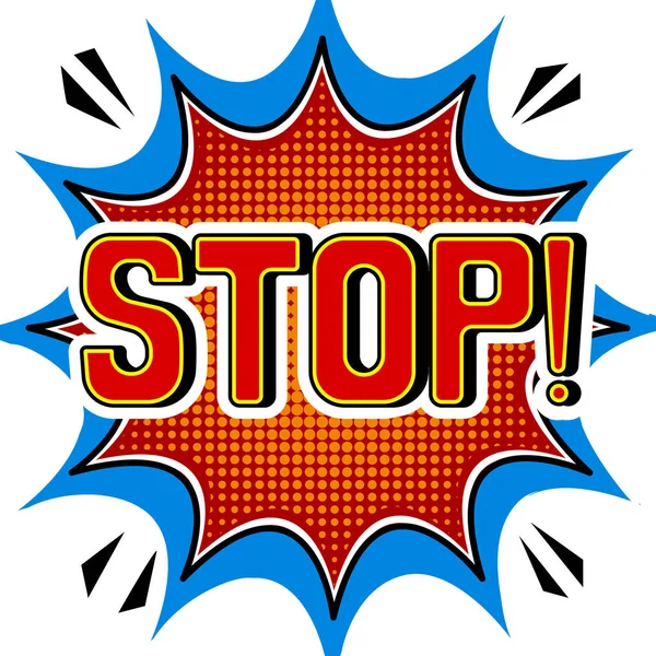 Stop ord tegneserie pop kunst vektor illustration – Stock-vektor