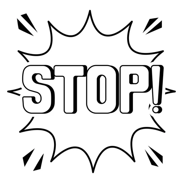 Stop Word Coloring Retro Vector Illustration Isolated Image White Background — Stock Vector