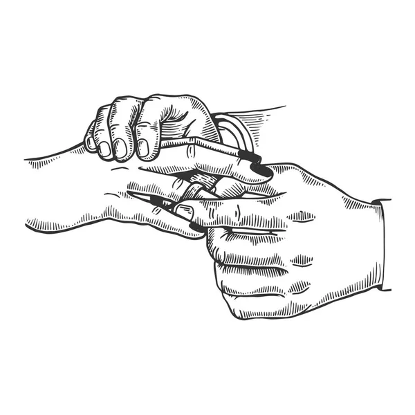 Symbole de mariage gravure vectorielle illustration — Image vectorielle