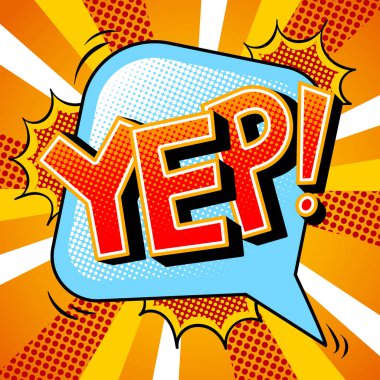 Evet çizgi roman pop art vektör çizim kelime