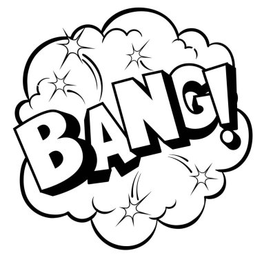 Bang kelime çizgi roman vektör çizim boyama