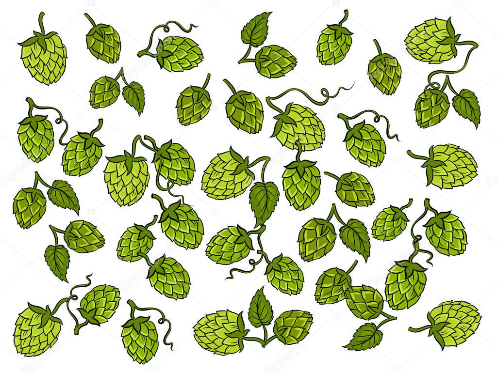 Hops background cartoon vector illustration