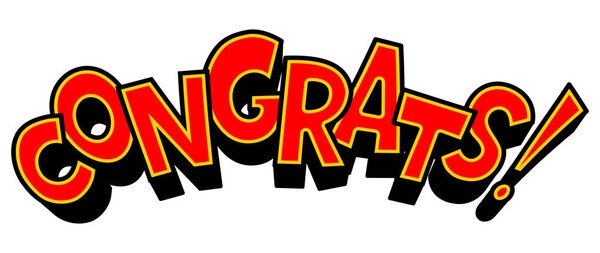 Congrats word comic book pop art vector