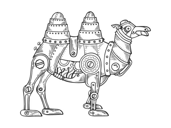 Camel mecânica animal gravura vetor —  Vetores de Stock