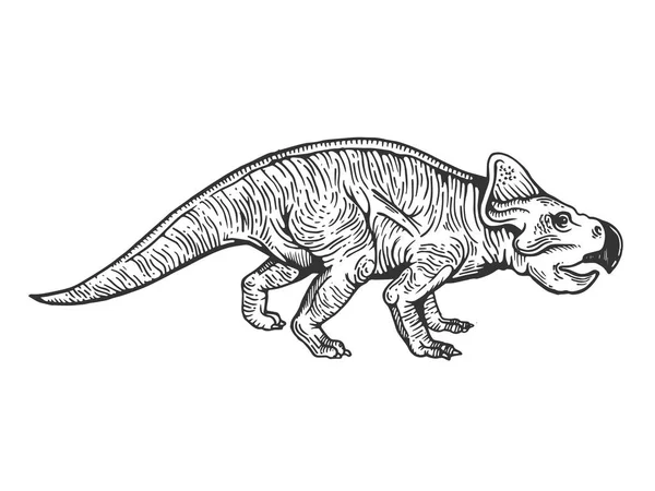Protoceratops dinosaurier gravur vektor — Stockvektor