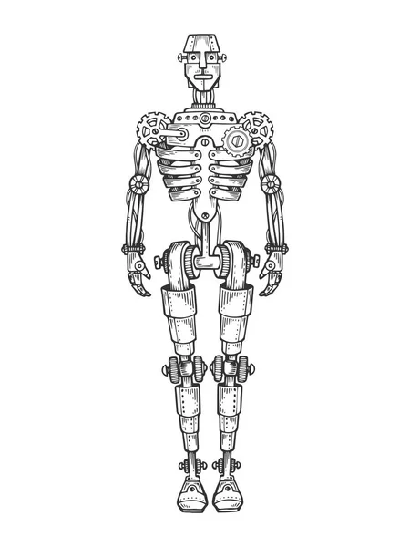 機械人間ロボット彫刻ベクトル — ストックベクタ