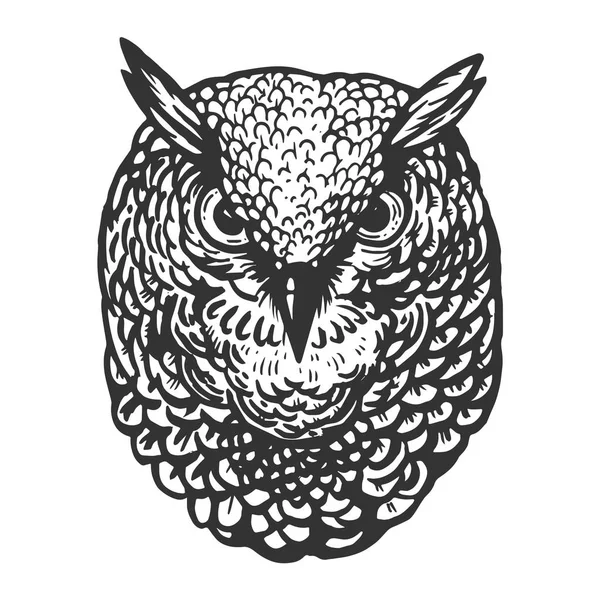 フクロウ鳥頭の動物彫刻ベクトル — ストックベクタ