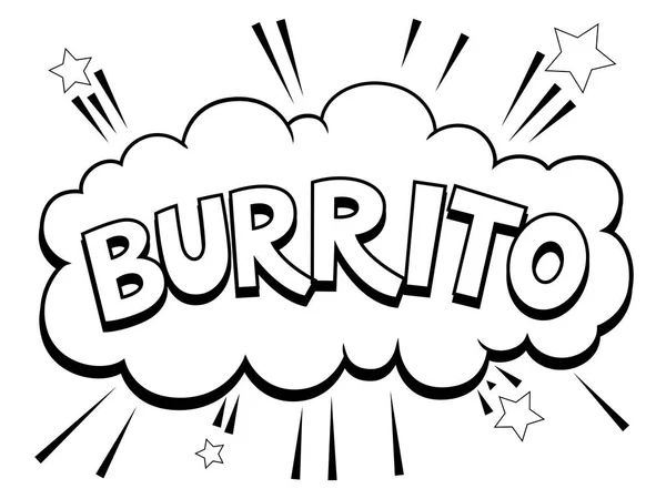 Burrito mot bande dessinée pop art vecteur — Image vectorielle